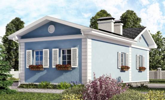090-004-П Проект одноэтажного дома, компактный домик из пеноблока Салават | Проекты одноэтажных домов от House Expert