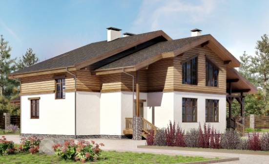 210-006-П Проект двухэтажного дома мансардой, простой загородный дом из кирпича Туймазы | Проекты домов от House Expert