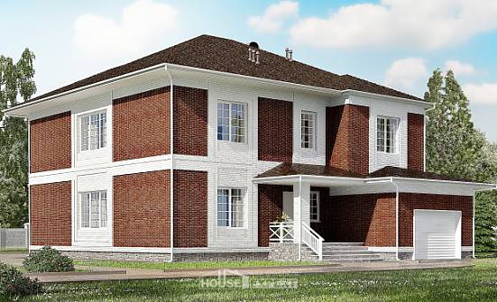 315-001-П Проект двухэтажного дома и гаражом, просторный домик из кирпича Кумертау | Проекты домов от House Expert