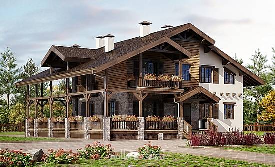400-004-П Проект трехэтажного дома мансардой, гараж, классический дом из кирпича Белорецк | Проекты домов от House Expert