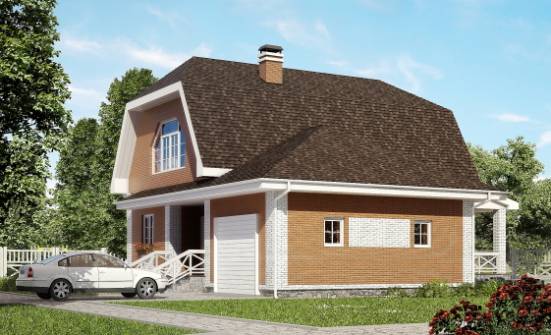 160-006-П Проект двухэтажного дома мансардой и гаражом, красивый домик из поризованных блоков Нефтекамск | Проекты домов от House Expert