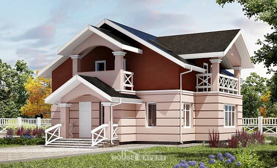 155-009-Л Проект двухэтажного дома мансардой, небольшой коттедж из керамзитобетонных блоков Уфа | Проекты домов от House Expert