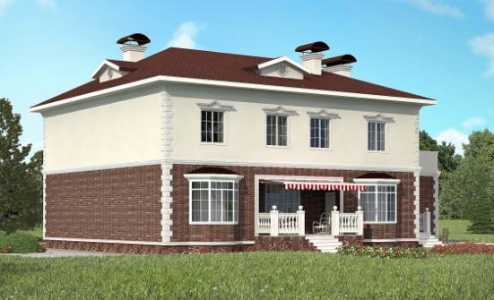380-001-Л Проект двухэтажного дома и гаражом, огромный домик из кирпича Баймак | Проекты домов от House Expert
