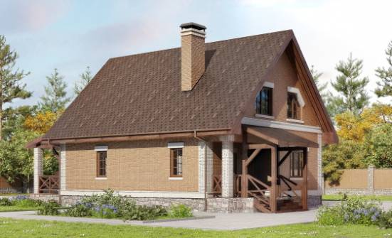 160-011-Л Проект двухэтажного дома с мансардным этажом, красивый дом из блока Бирск | Проекты домов от House Expert