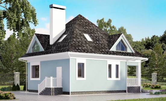 110-001-Л Проект двухэтажного дома мансардой, доступный дом из керамзитобетонных блоков Учалы | Проекты домов от House Expert
