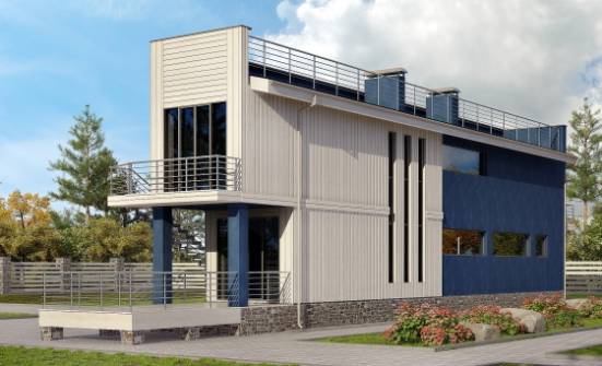 100-003-П Проект двухэтажного дома, бюджетный загородный дом из поризованных блоков Стерлитамак | Проекты домов от House Expert