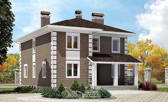 185-002-П Проект двухэтажного дома, доступный коттедж из поризованных блоков Мелеуз | Проекты домов от House Expert