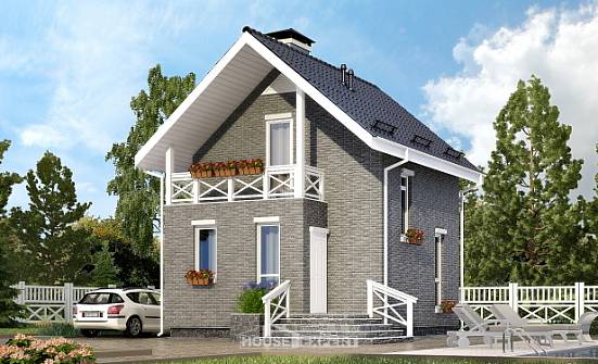 045-001-П Проект двухэтажного дома мансардный этаж, миниатюрный коттедж из твинблока Салават | Проекты домов от House Expert