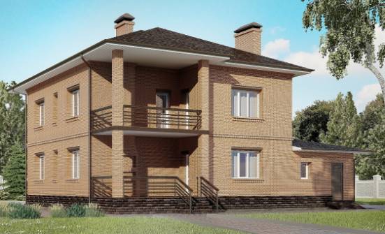 245-003-Л Проект двухэтажного дома, гараж, современный коттедж из кирпича Учалы | Проекты домов от House Expert