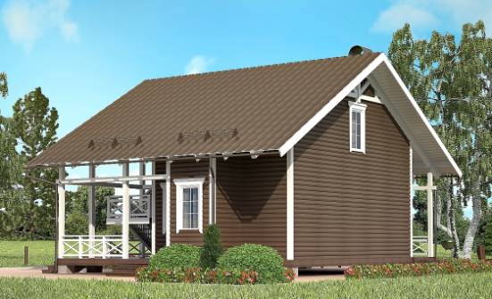 080-001-П Проект двухэтажного дома мансардой, крохотный домик из дерева Давлеканово | Проекты домов от House Expert