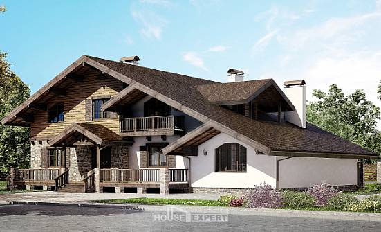 320-002-П Проект двухэтажного дома мансардой, большой загородный дом из кирпича Нефтекамск | Проекты домов от House Expert