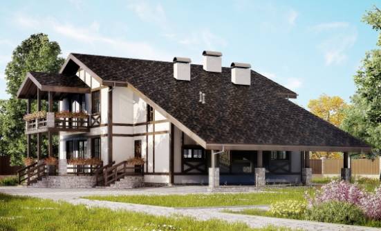 250-002-Л Проект двухэтажного дома мансардой, гараж, красивый коттедж из кирпича Ишимбай | Проекты домов от House Expert