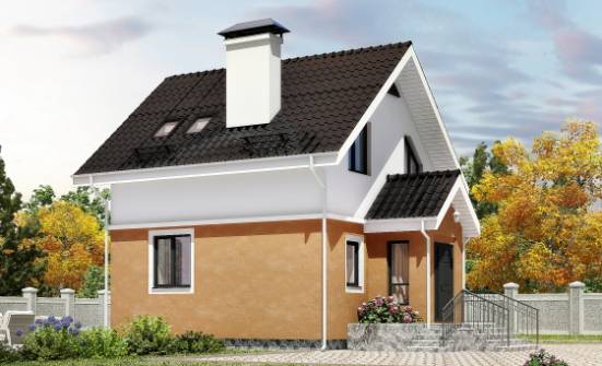 070-001-Л Проект двухэтажного дома мансардой, современный коттедж из газосиликатных блоков Туймазы | Проекты домов от House Expert