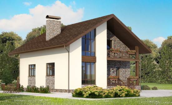 155-001-П Проект двухэтажного дома мансардный этаж и гаражом, красивый домик из бризолита Кумертау | Проекты домов от House Expert