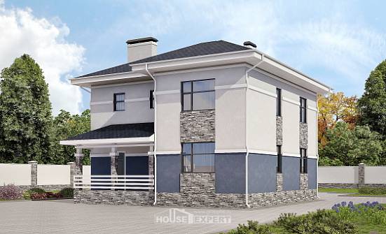 150-014-Л Проект двухэтажного дома, современный загородный дом из теплоблока Нефтекамск | Проекты домов от House Expert