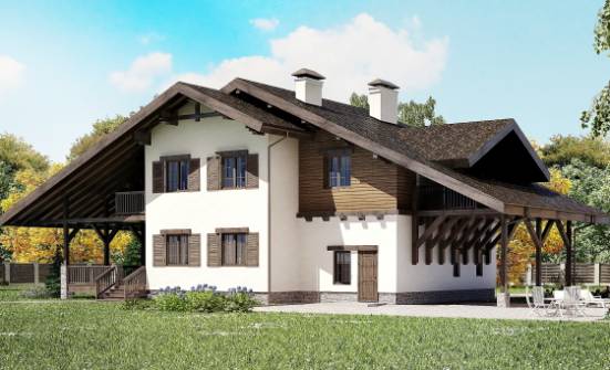270-001-Л Проект двухэтажного дома мансардой и гаражом, красивый коттедж из кирпича Белебей | Проекты домов от House Expert