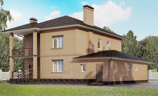 245-003-Л Проект двухэтажного дома, гараж, современный коттедж из кирпича Учалы | Проекты домов от House Expert