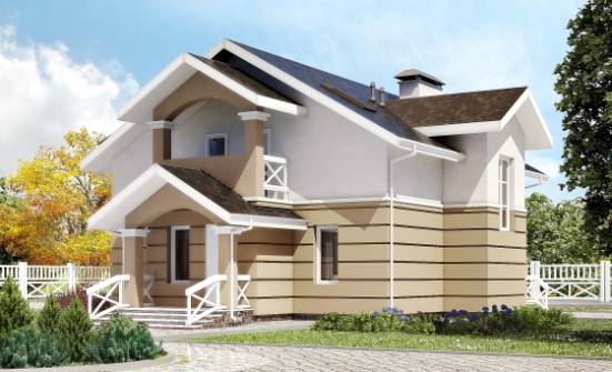155-009-П Проект двухэтажного дома мансардой, простой загородный дом из арболита Туймазы | Проекты домов от House Expert