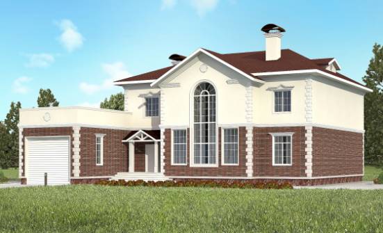 380-001-Л Проект двухэтажного дома и гаражом, огромный домик из кирпича Баймак | Проекты домов от House Expert