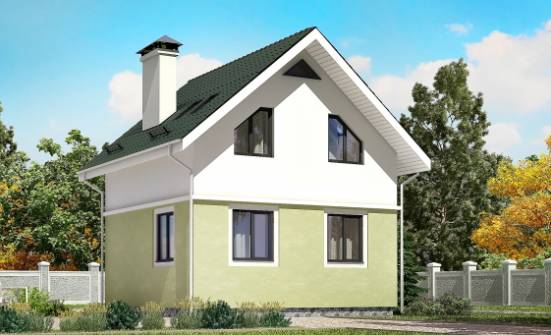 070-001-П Проект двухэтажного дома мансардный этаж, маленький дом из бризолита Сибай | Проекты домов от House Expert