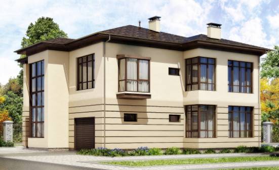 300-006-П Проект двухэтажного дома и гаражом, огромный домик из кирпича Давлеканово | Проекты домов от House Expert