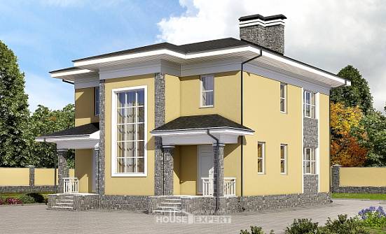 155-011-Л Проект двухэтажного дома, бюджетный коттедж из газобетона Баймак | Проекты домов от House Expert