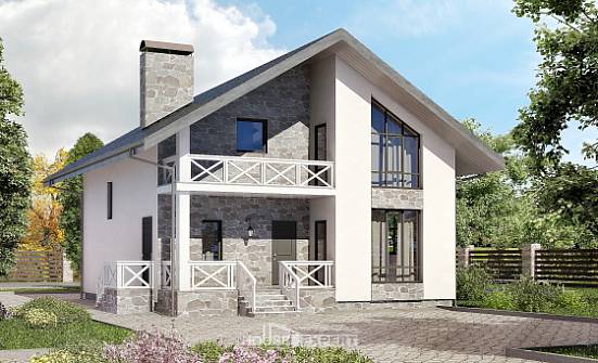 155-001-Л Проект двухэтажного дома мансардой, гараж, классический дом из твинблока Баймак | Проекты домов от House Expert