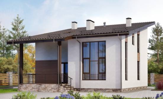 140-005-П Проект двухэтажного дома мансардой, бюджетный загородный дом из пеноблока Кумертау | Проекты домов от House Expert