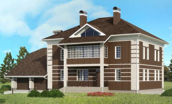 505-002-Л Проект трехэтажного дома, гараж, современный загородный дом из кирпича Стерлитамак | Проекты домов от House Expert