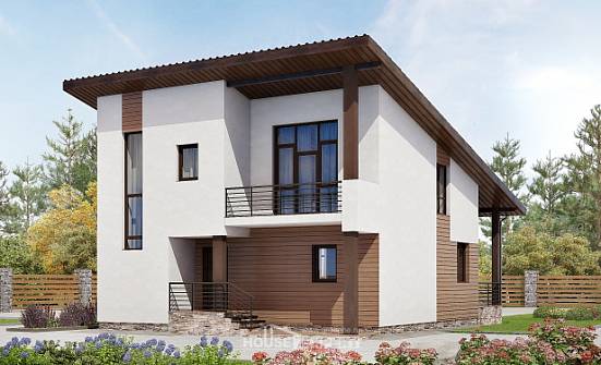 140-005-П Проект двухэтажного дома мансардой, бюджетный загородный дом из пеноблока Кумертау | Проекты домов от House Expert