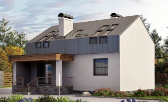 120-004-П Проект двухэтажного дома мансардой, скромный домик из газосиликатных блоков Бирск | Проекты домов от House Expert