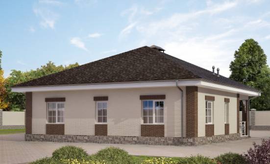 100-004-Л Проект одноэтажного дома, доступный загородный дом из поризованных блоков Кумертау | Проекты домов от House Expert