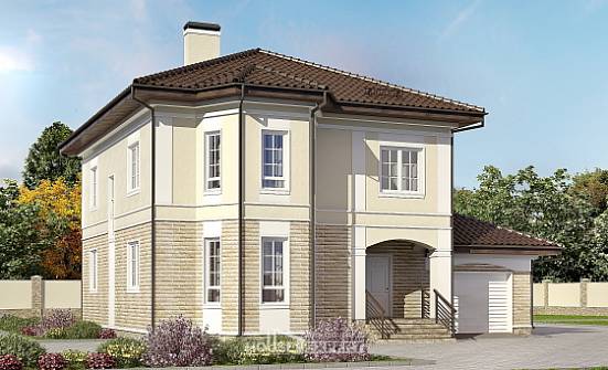 220-007-П Проект двухэтажного дома, гараж, красивый дом из кирпича Давлеканово | Проекты домов от House Expert