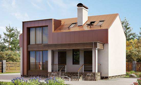120-004-Л Проект двухэтажного дома с мансардным этажом, доступный дом из керамзитобетонных блоков Сибай | Проекты домов от House Expert