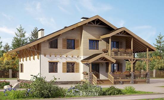 260-001-Л Проект двухэтажного дома с мансардным этажом, красивый коттедж из кирпича Белорецк | Проекты домов от House Expert