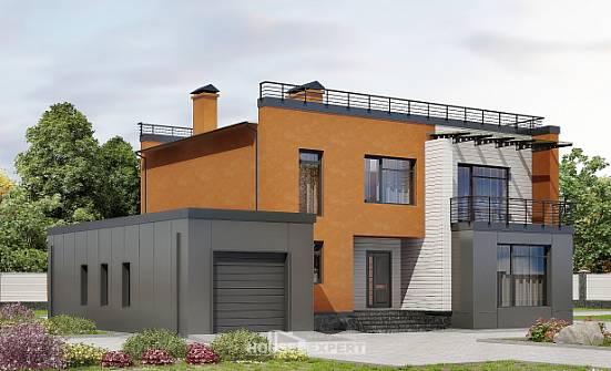 260-002-Л Проект двухэтажного дома, гараж, огромный коттедж из пеноблока Сибай | Проекты домов от House Expert
