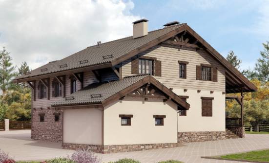 255-002-П Проект двухэтажного дома с мансардой, гараж, уютный домик из поризованных блоков Учалы | Проекты домов от House Expert