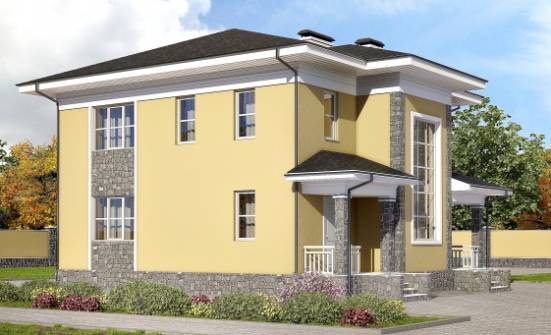 155-011-Л Проект двухэтажного дома, бюджетный коттедж из газобетона Баймак | Проекты домов от House Expert