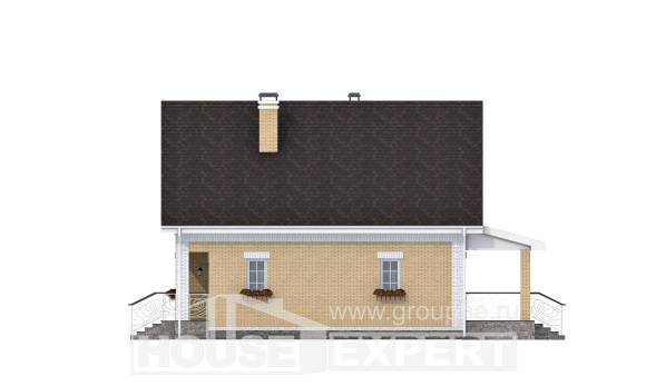 130-004-П Проект двухэтажного дома с мансардным этажом, современный коттедж из теплоблока Туймазы, House Expert