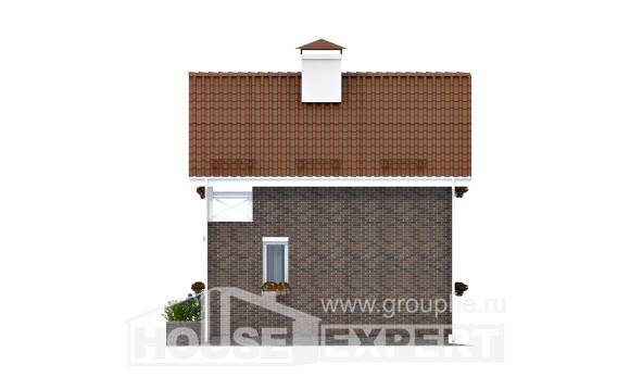 045-001-Л Проект двухэтажного дома мансардный этаж, крохотный коттедж из керамзитобетонных блоков Мелеуз, House Expert