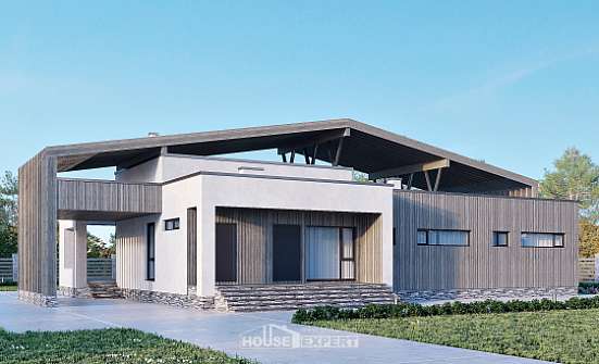 170-011-Л Проект одноэтажного дома, доступный домик из кирпича Салават | Проекты домов от House Expert
