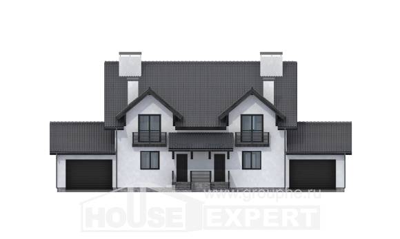290-003-П Проект двухэтажного дома с мансардным этажом, огромный коттедж из твинблока Белорецк, House Expert