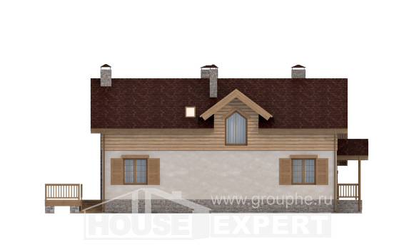 165-002-П Проект двухэтажного дома мансардный этаж, гараж, классический загородный дом из газобетона Туймазы, House Expert