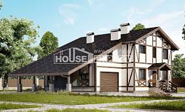 250-002-Л Проект двухэтажного дома с мансардой и гаражом, просторный домик из кирпича Бирск, House Expert