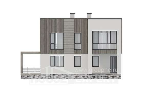150-017-П Проект двухэтажного дома, классический коттедж из твинблока Баймак, House Expert