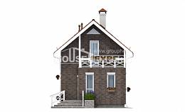 045-001-Л Проект двухэтажного дома с мансардой, скромный загородный дом из арболита Туймазы, House Expert