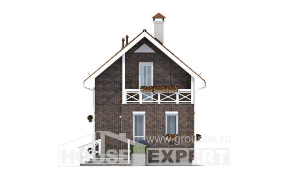 045-001-Л Проект двухэтажного дома с мансардой, скромный загородный дом из арболита Туймазы, House Expert