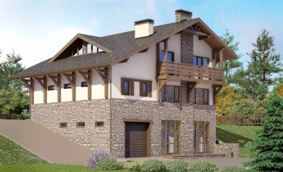 305-002-Л Проект трехэтажного дома с мансардой, уютный домик из кирпича Учалы | Проекты домов от House Expert