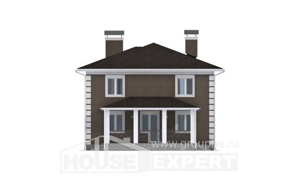 185-002-П Проект двухэтажного дома, бюджетный коттедж из теплоблока Нефтекамск, House Expert