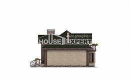 180-010-П Проект двухэтажного дома с мансардой и гаражом, классический дом из поризованных блоков Ишимбай, House Expert